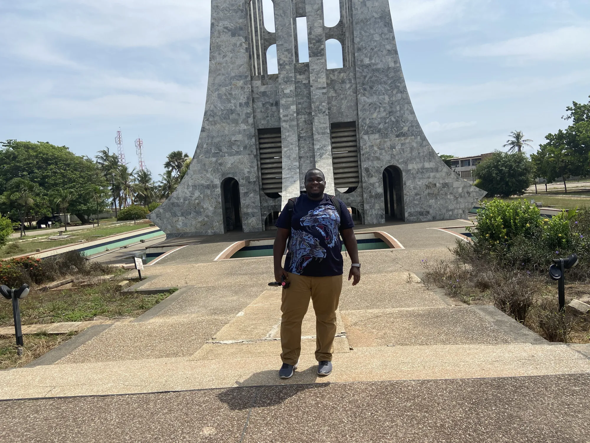 Asong at the Kwame Nkrumah Mausoleum in Accra, Ghana